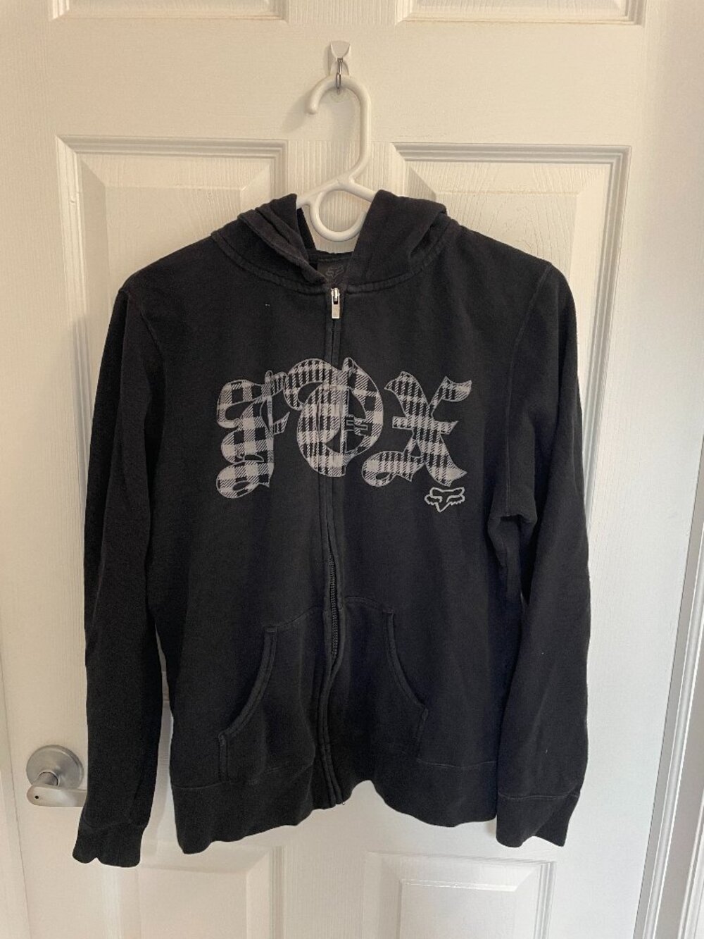 Fox Racing Full Zip Hoodie Youth XL Vintage Black Preowned